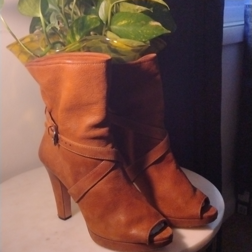 Prada peep toe booties